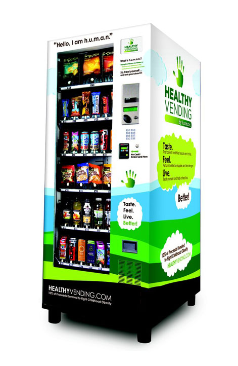 A look at the new healthy vending machines. 